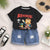 Boy's Cotton Animal Print T-Shirt & Shorts Set - Black