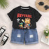 Boy's Cotton Animal Print T-Shirt & Shorts Set - Black