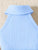 Plum & Pop Kids Girls Blue Ribbed High-Neck Top with Black Faux Leather Shorts Set