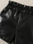 Plum & Pop Kids Girls Blue Ribbed High-Neck Top with Black Faux Leather Shorts Set