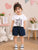 Plum & Pop Kids Girls Cotton Rabbit Printed T-Shirt & Shorts Set - White