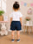 Plum & Pop Kids Girls Cotton Rabbit Printed T-Shirt & Shorts Set - White