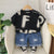 Boy's Cotton Text Print T-Shirt & Shorts Set - Black