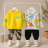 Boys Light Winter Cotton Winter Wear Pack of 2 Outfits - Yellow UOS & White Dino