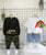 Boys Cotton Light Winter Knit Rainbow & Camouflage Printed Sweatshirt T-shirt and Bottoms Set Pack of 2 - Black & White
