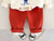 Boy's Cotton Winter Full Sleeves Animal Printed Sweatshirt & Jogger Pant Set - Red
