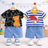 Boys Cotton Half Sleeves Tee & Shorts Set Pack of 2  - Black Urban & Space Denim