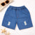 Plum & Pop Kids Girls Cotton Zipper Printed T-Shirt & Shorts Set - Blue