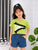 Plum & Pop Kids Girls Cotton Zipper Printed T-Shirt & Shorts Set - Green