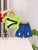 Plum & Pop Kids Girls Cotton Zipper Printed T-Shirt & Shorts Set - Green