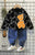 Boys Cotton Light Winter Knit Teddy & Lion  Printed Sweatshirt T-shirt and Bottom Set Pack of 2 - Black & Orange