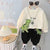 Boy's Cotton Dino Printed Sweatshirt With Joggers Set - Blue & Cream