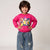 Girl's Cotton Nova Printed Sweatshirt With Jeans Set - Pink
