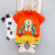 Boy's Orange Lion Print T-Shirt & Shorts Set