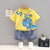 Boy's Yellow Dino Print T-Shirt & Denim Shorts Set