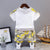 Boy's Yellow Pocket Print T-Shirt & Cameo Shorts Set